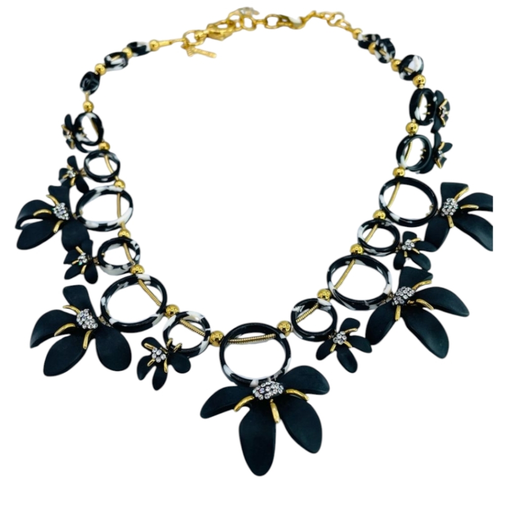 LELE SADOUGHI Trumpet Lily Necklace in Black & Gold Ret$425